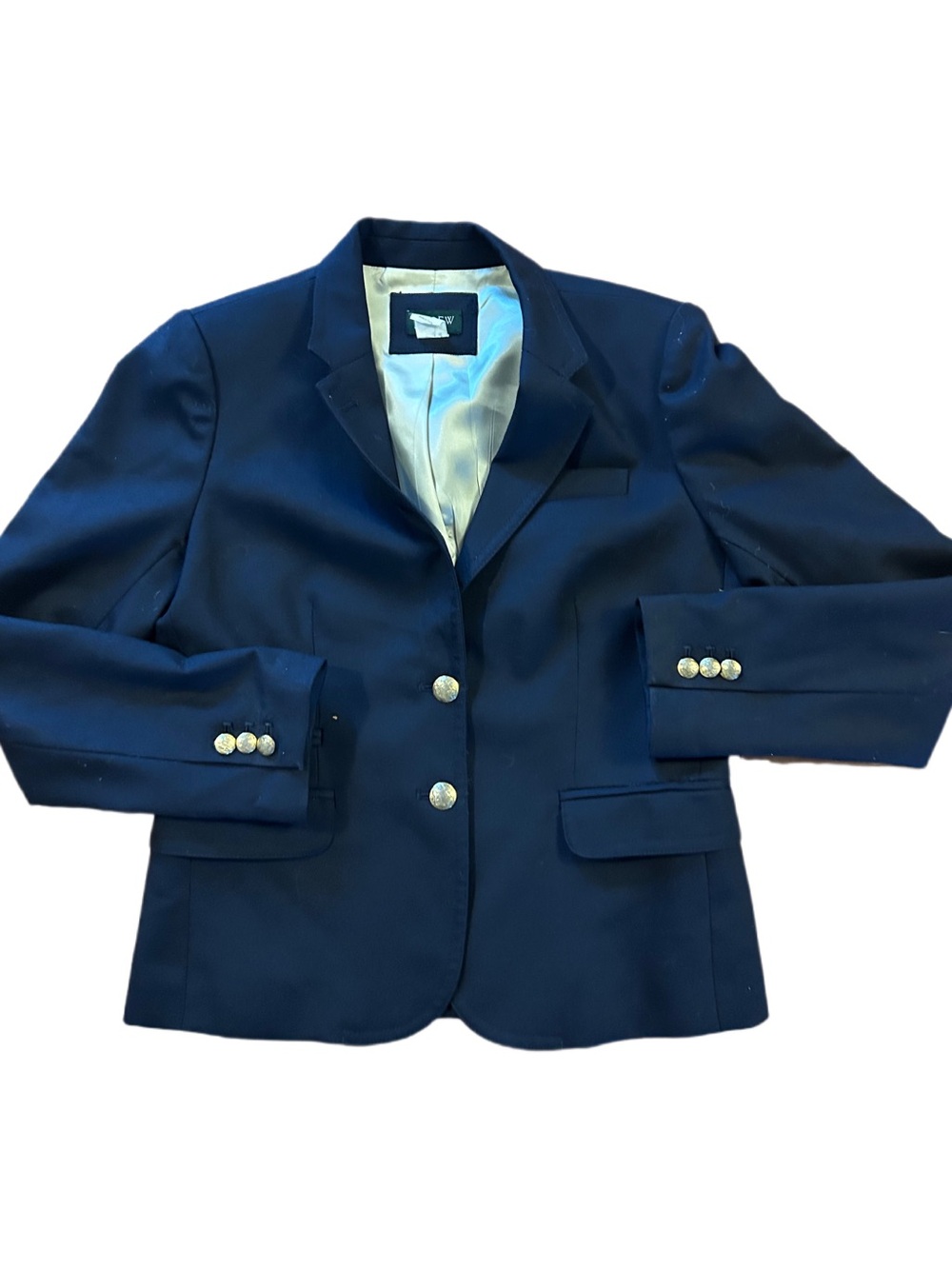 J. Crew Navy School Boy Blazer with Pearl-Style Buttons Size 6 98% wool